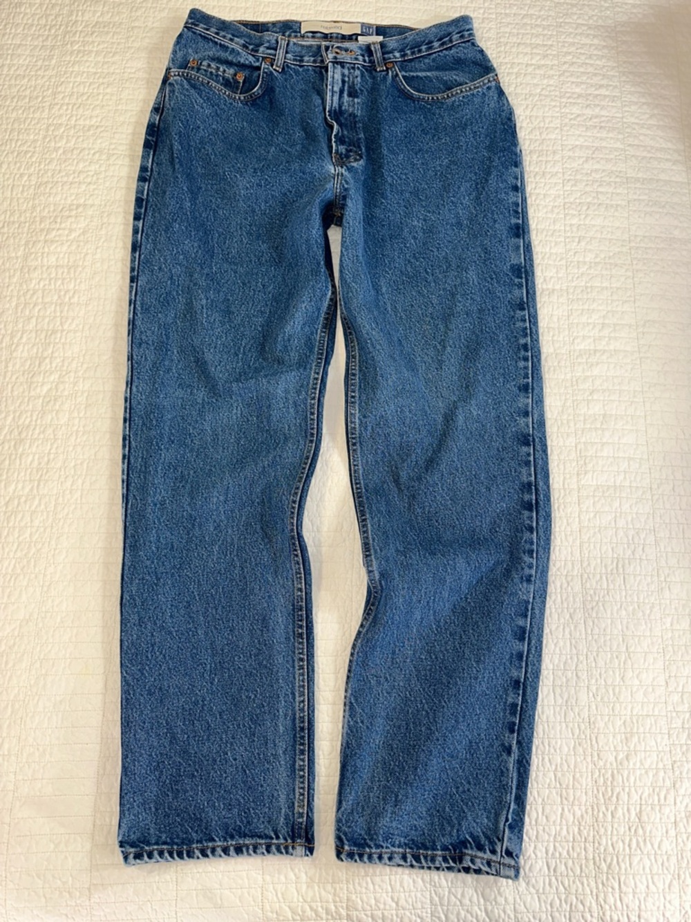 GAP 34 x 32 Relaxed Men's Classic Straight-Leg Denim Jeans Blue Relax fit